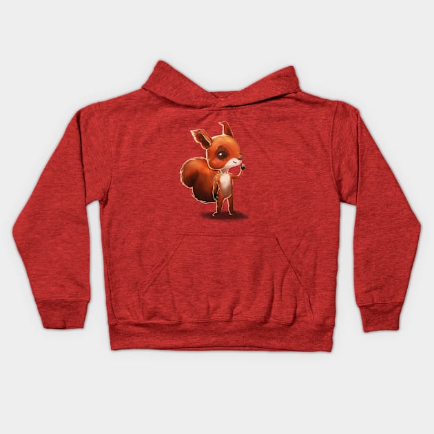 Friendly Squirrel! Kids Hoodie by Kornichon